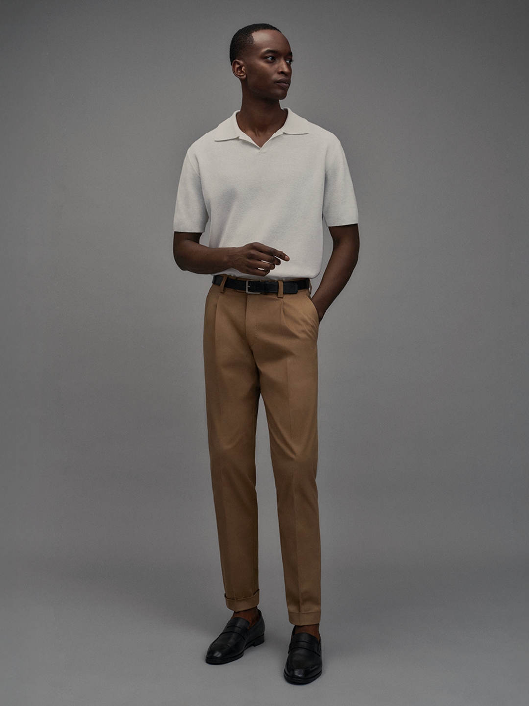 Man in beige chinos